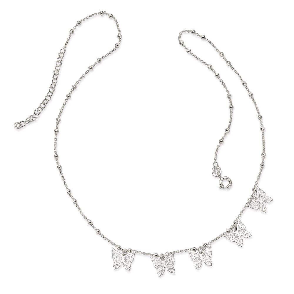 All Aflutter Silver Butterfly Necklace