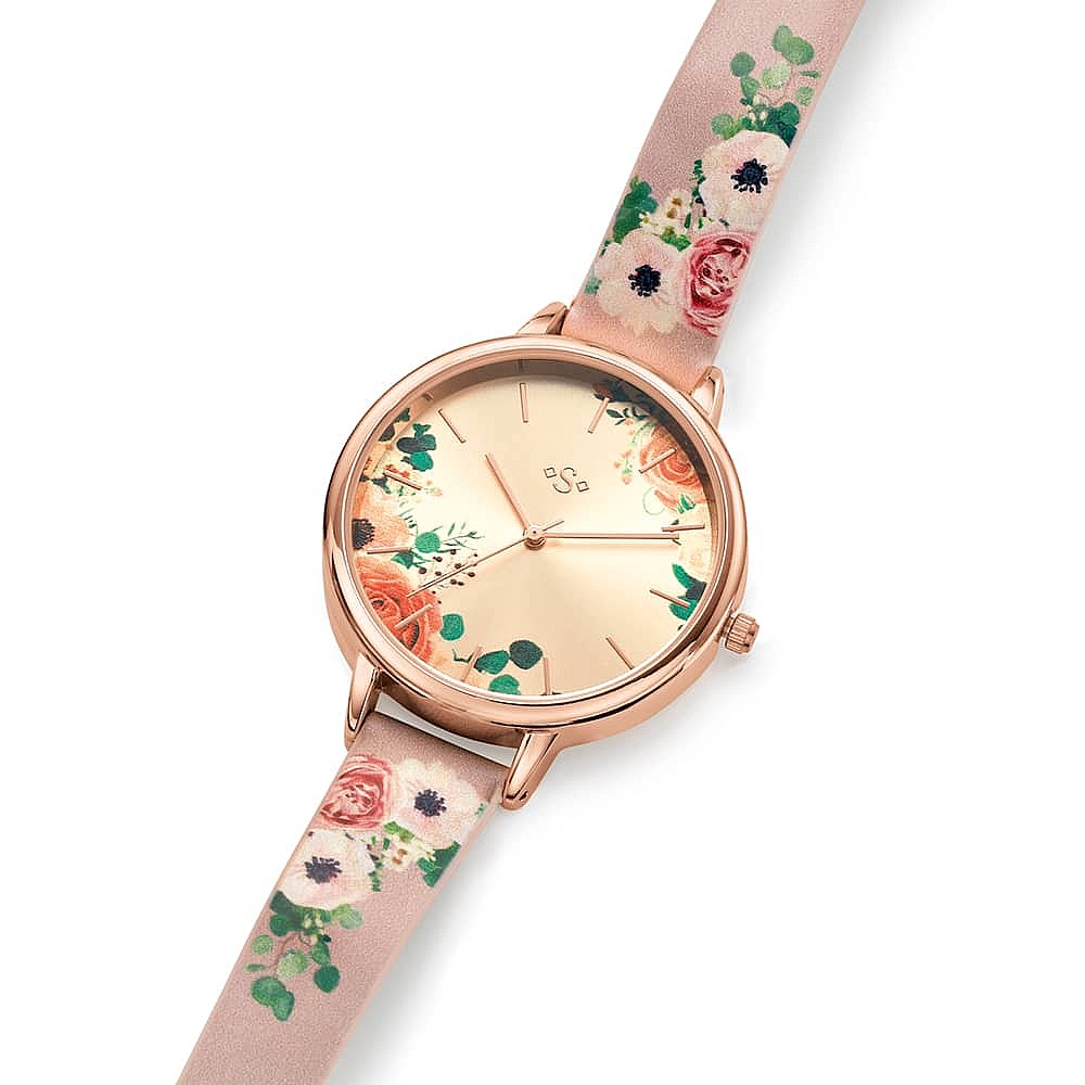 Blossom in Blush Faux Leather Watch