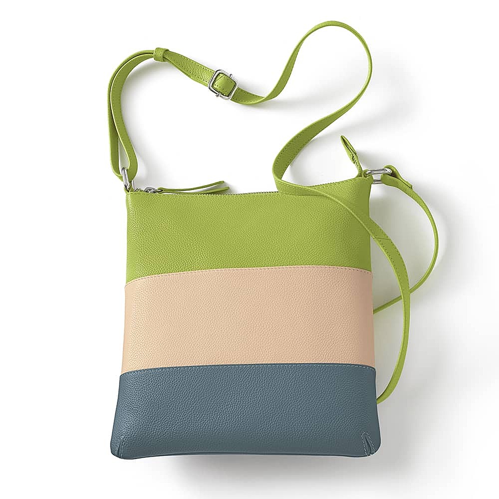 Lime on the Horizon Leather Cross-Body Bag