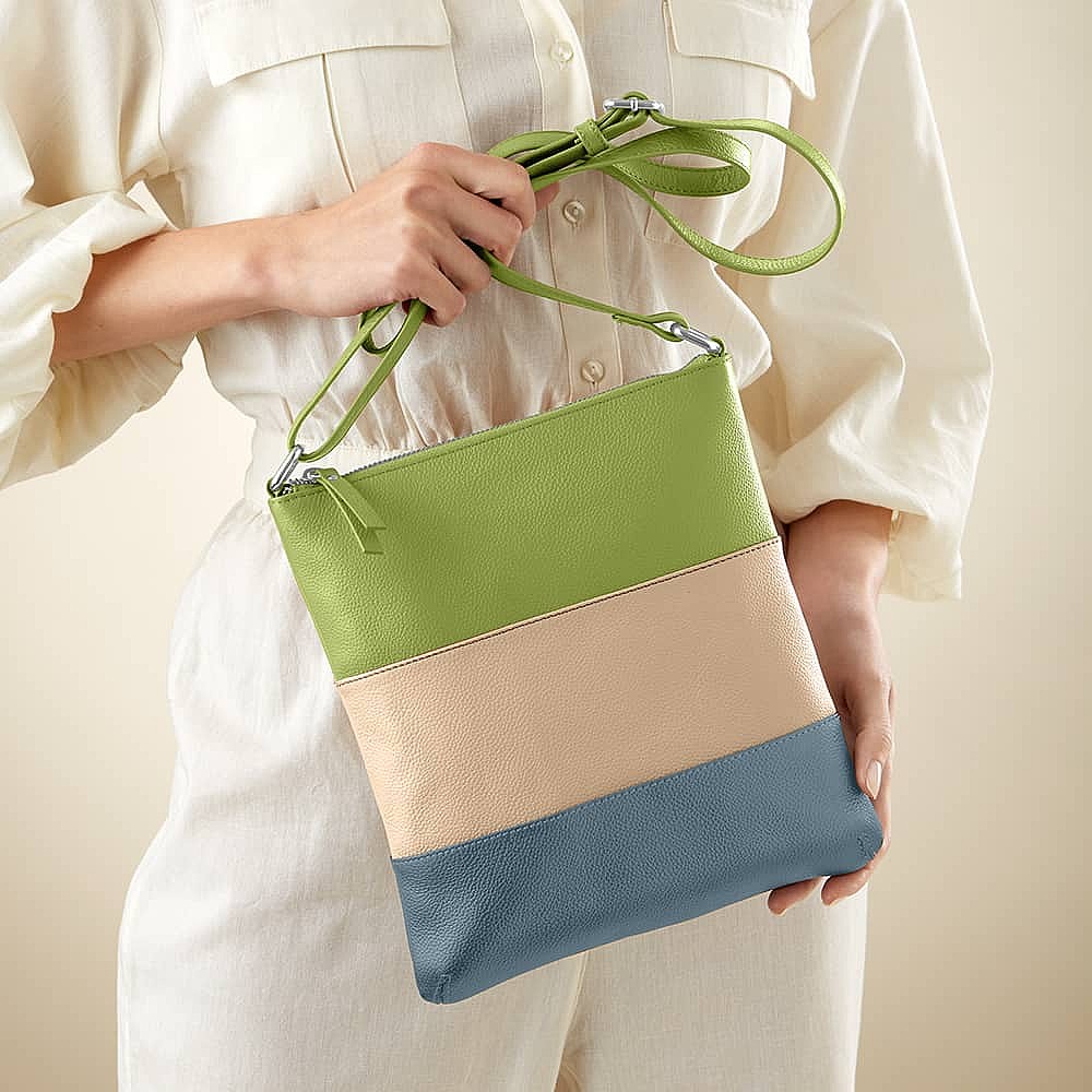 Lime on the Horizon Leather Cross-Body Bag