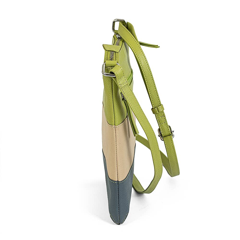 Lime on the Horizon Leather Cross-Body Bag