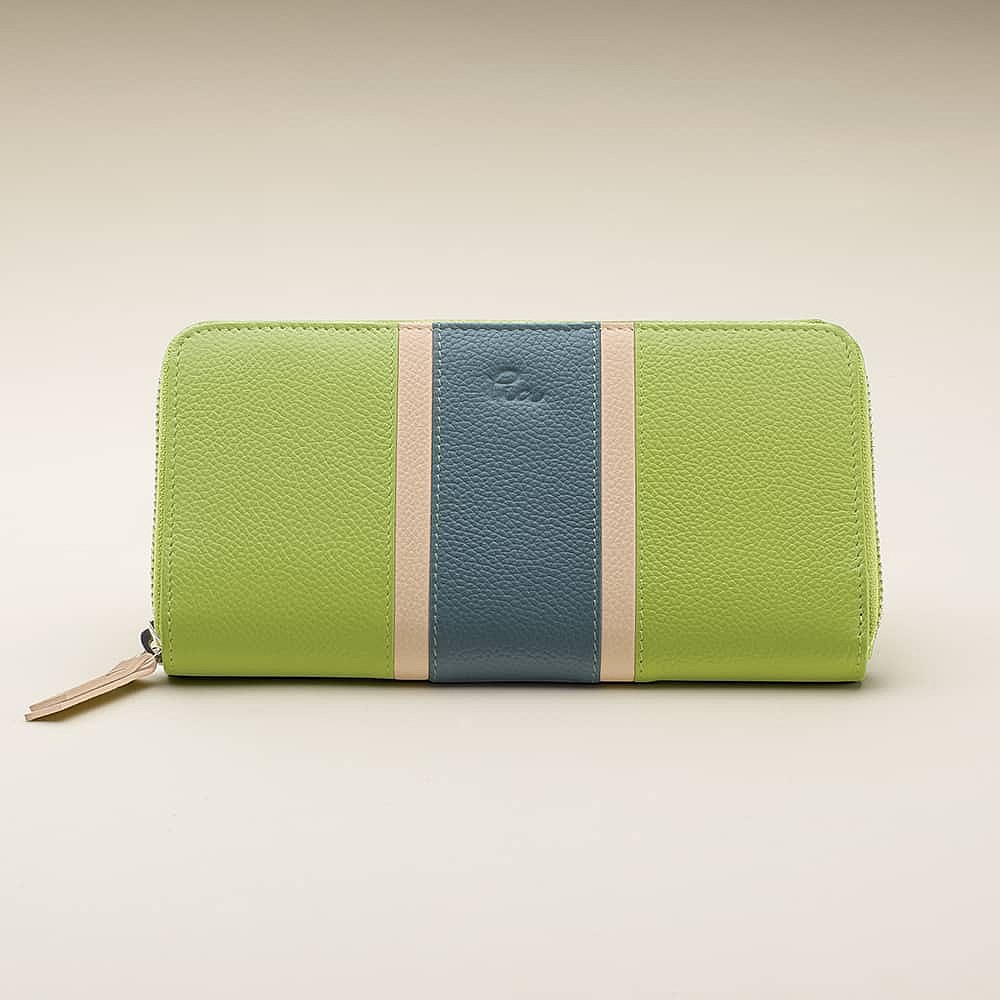 Lime on the Horizon Leather Purse
