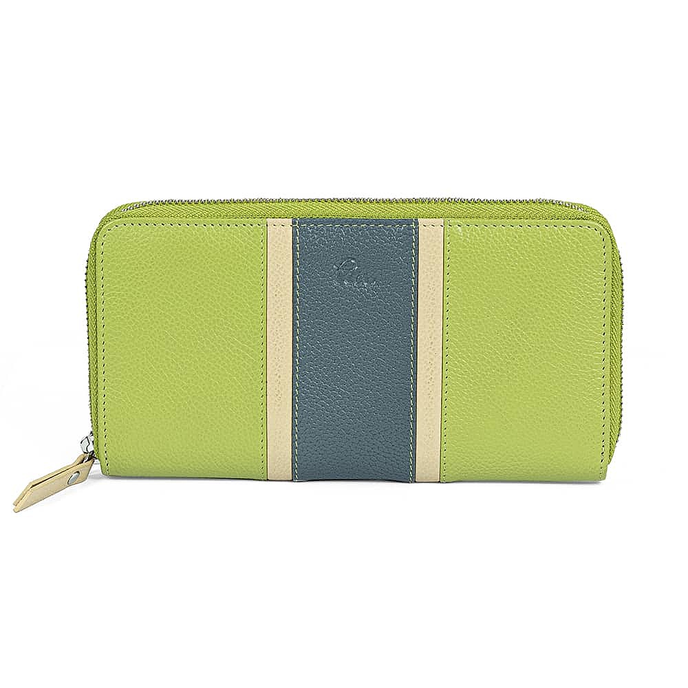 Lime on the Horizon Leather Purse