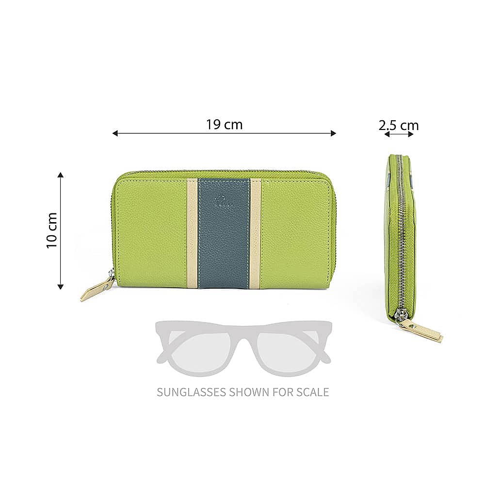 Lime on the Horizon Leather Purse