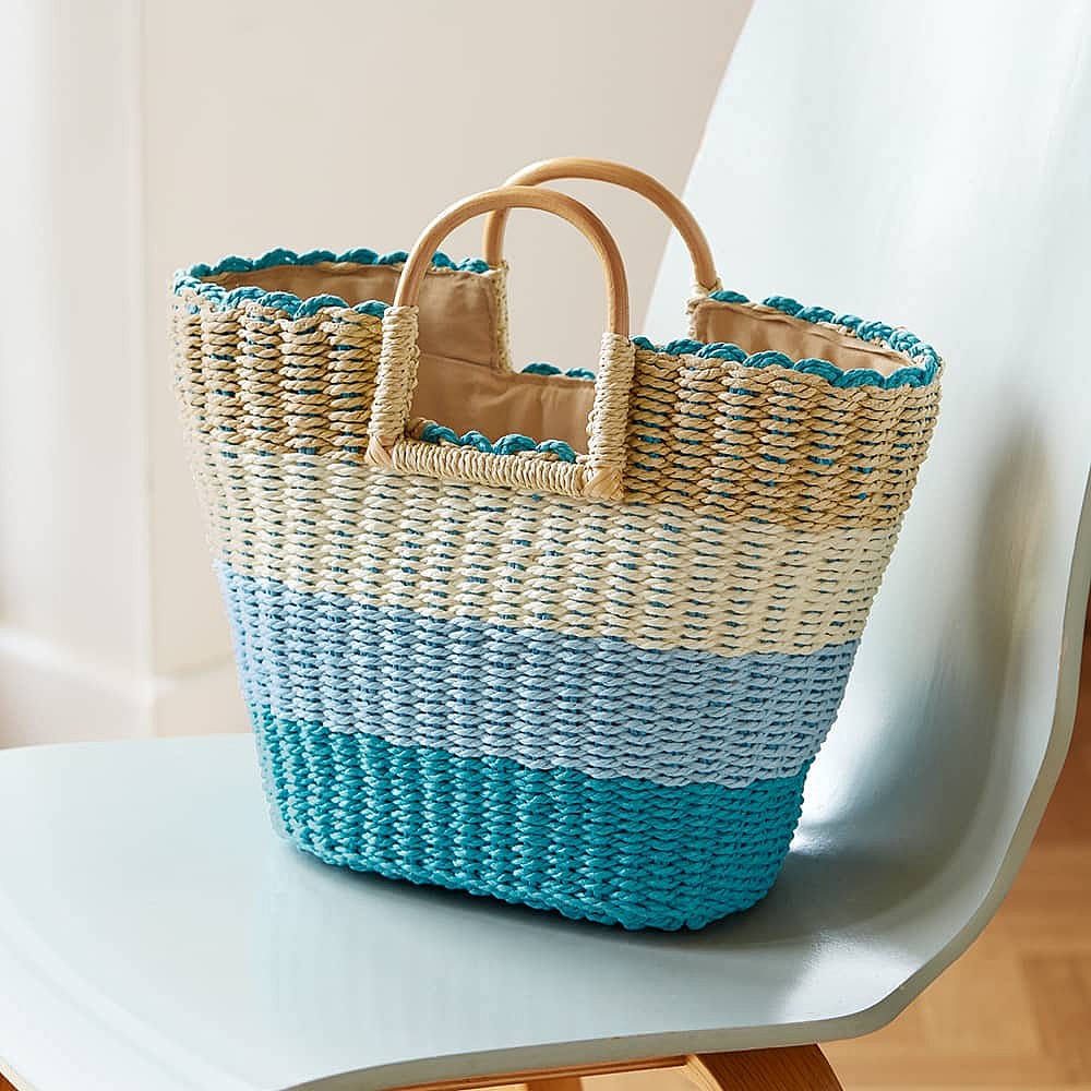 Blue on the Horizon Straw Bag