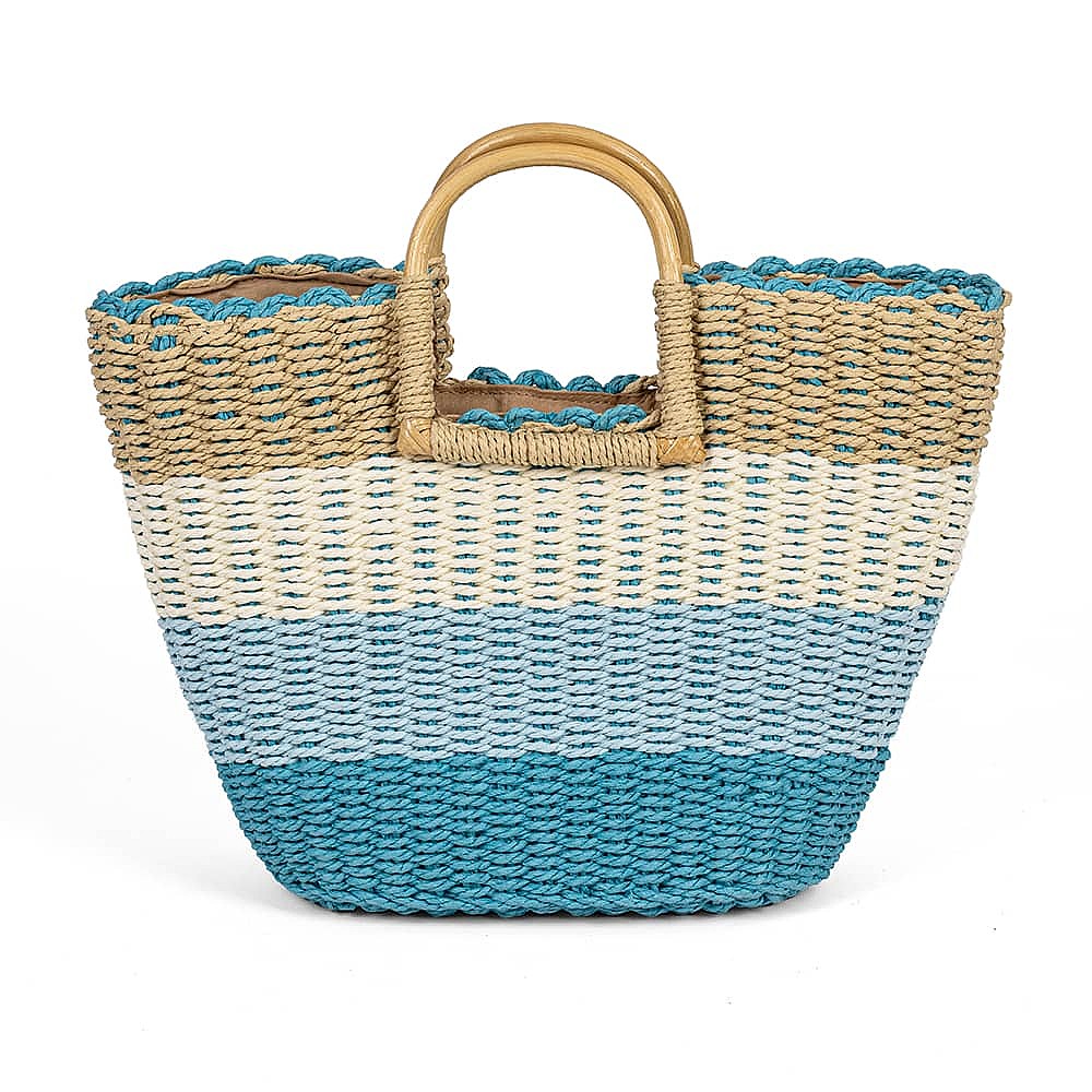 Blue on the Horizon Straw Bag