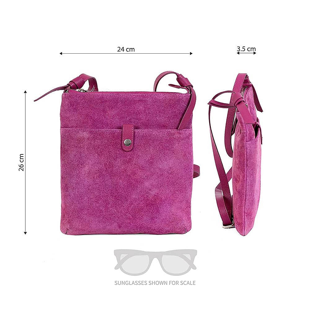 Falling for Fuchsia Suede Cross-Body Bag