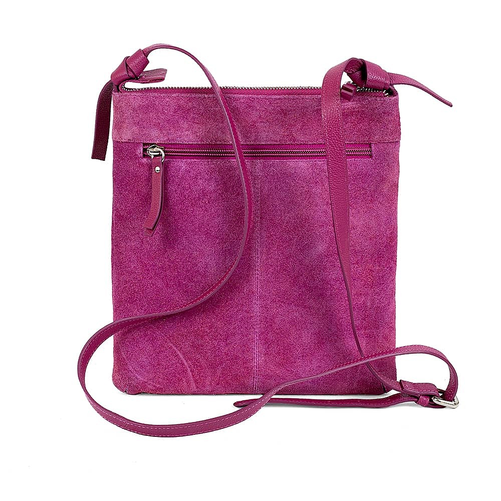Falling for Fuchsia Suede Cross-Body Bag