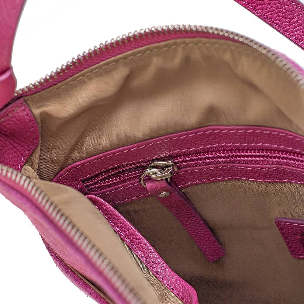 Falling for Fuchsia Suede Cross-Body Bag