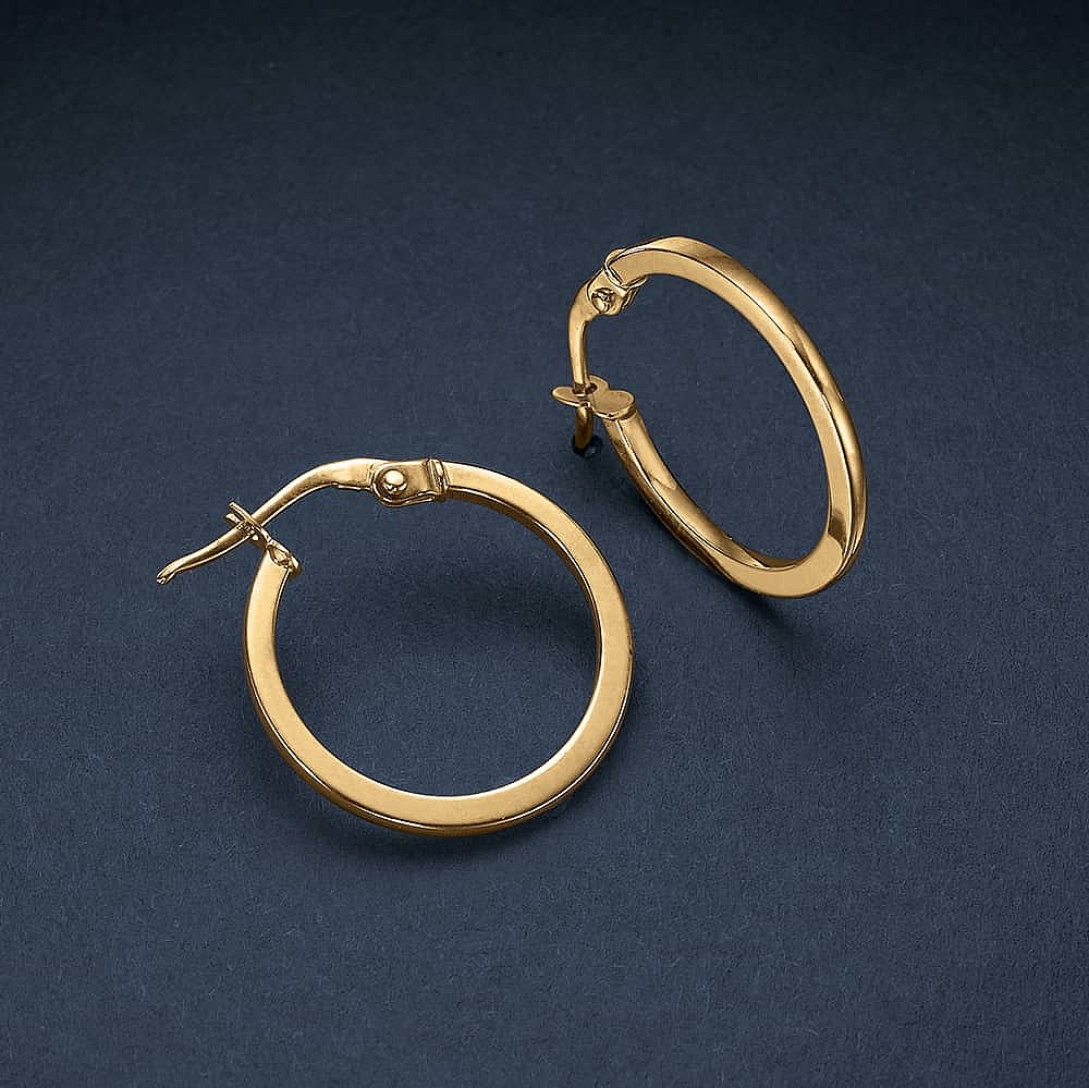 Elegantly Encircled Gold Hoop Earrings