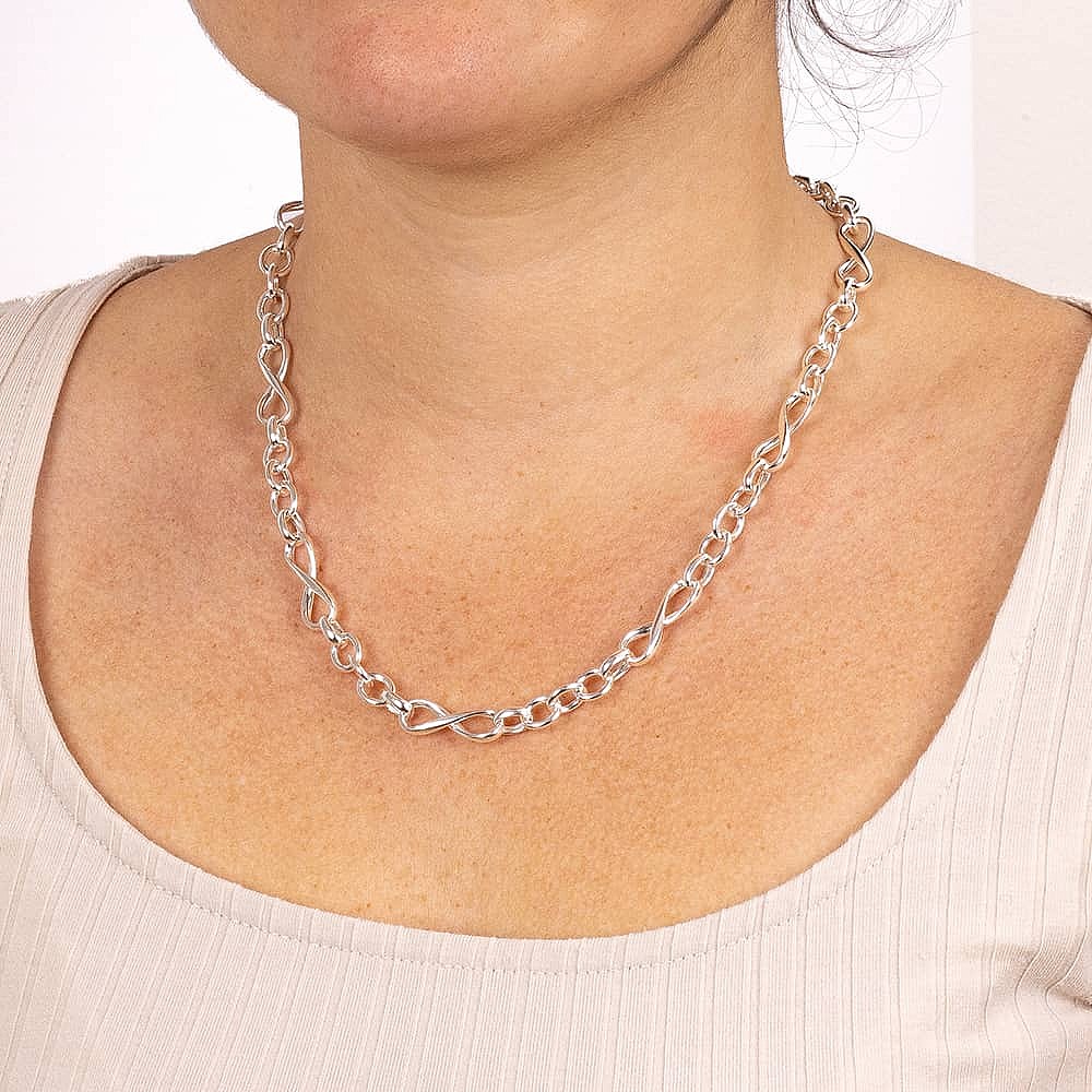 Infinite Embrace Silver Necklace