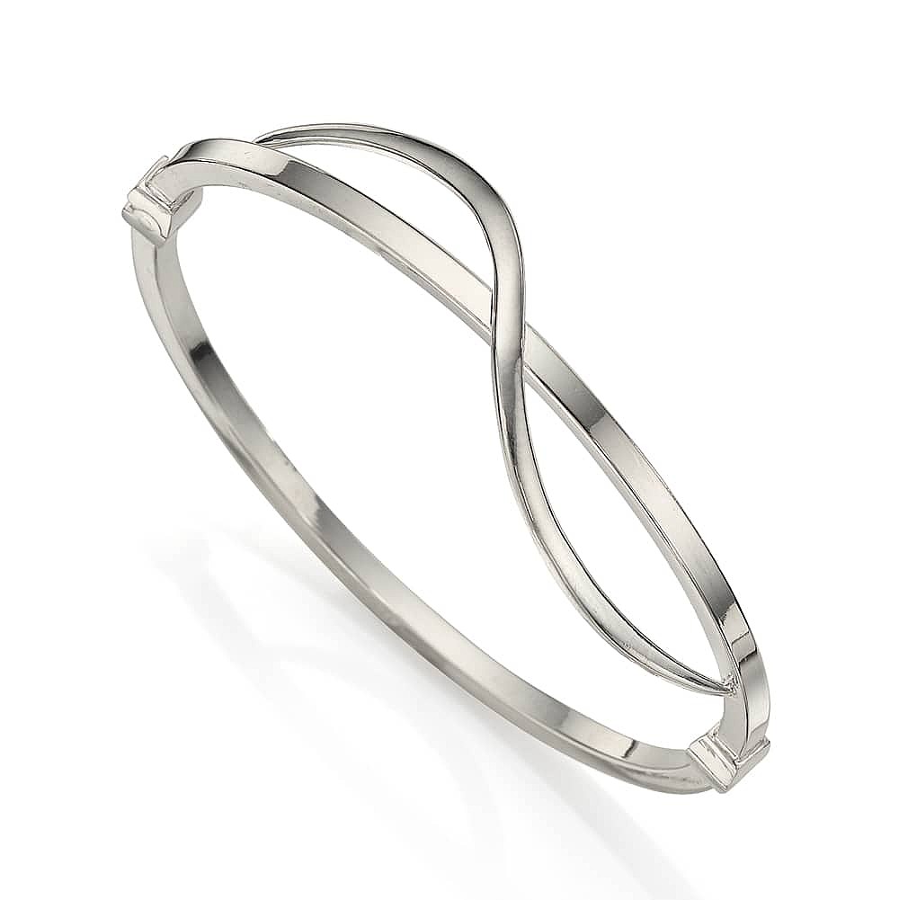Ahead of the Curve Silver Bangle