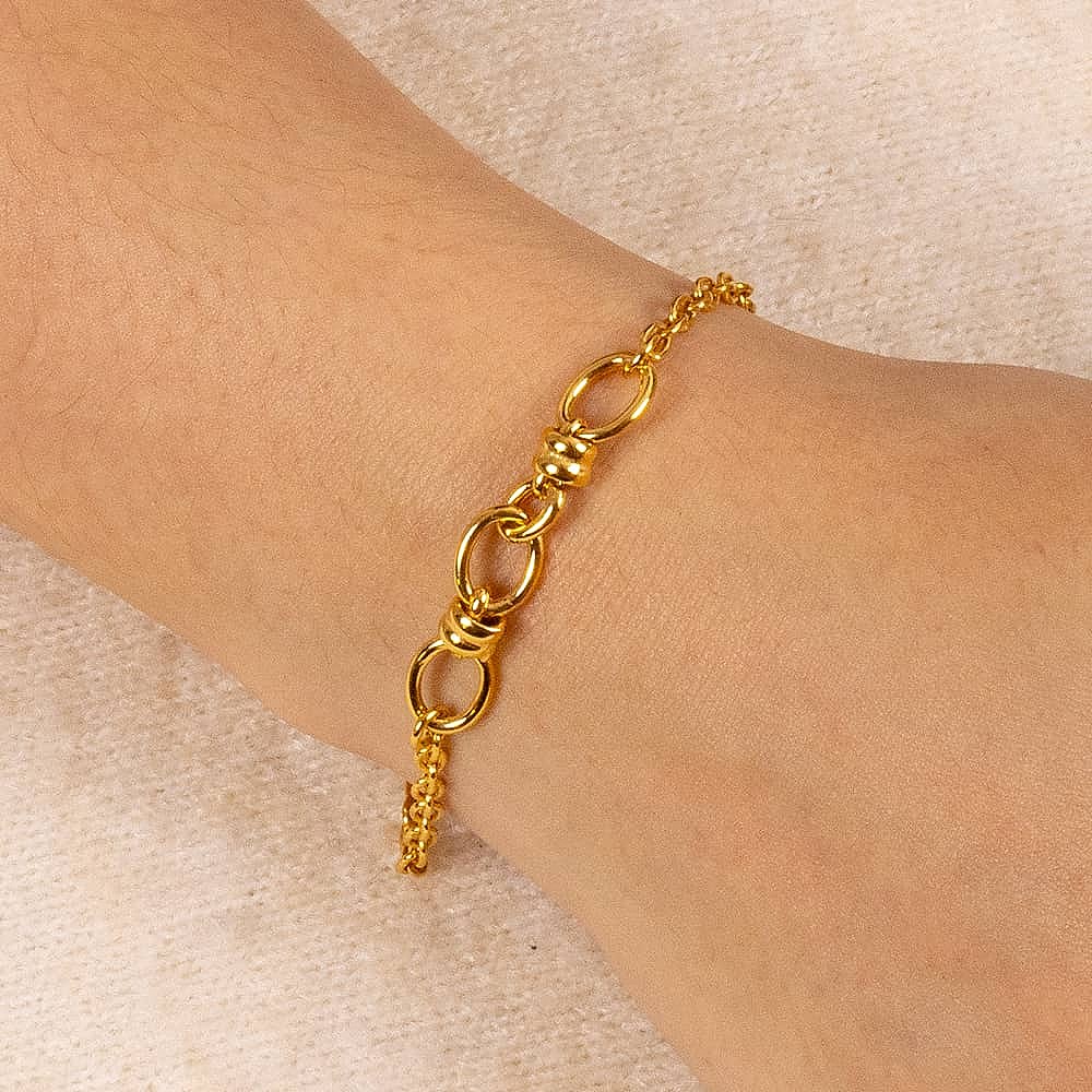 Echoed Ellipses Gold-plated Bracelet