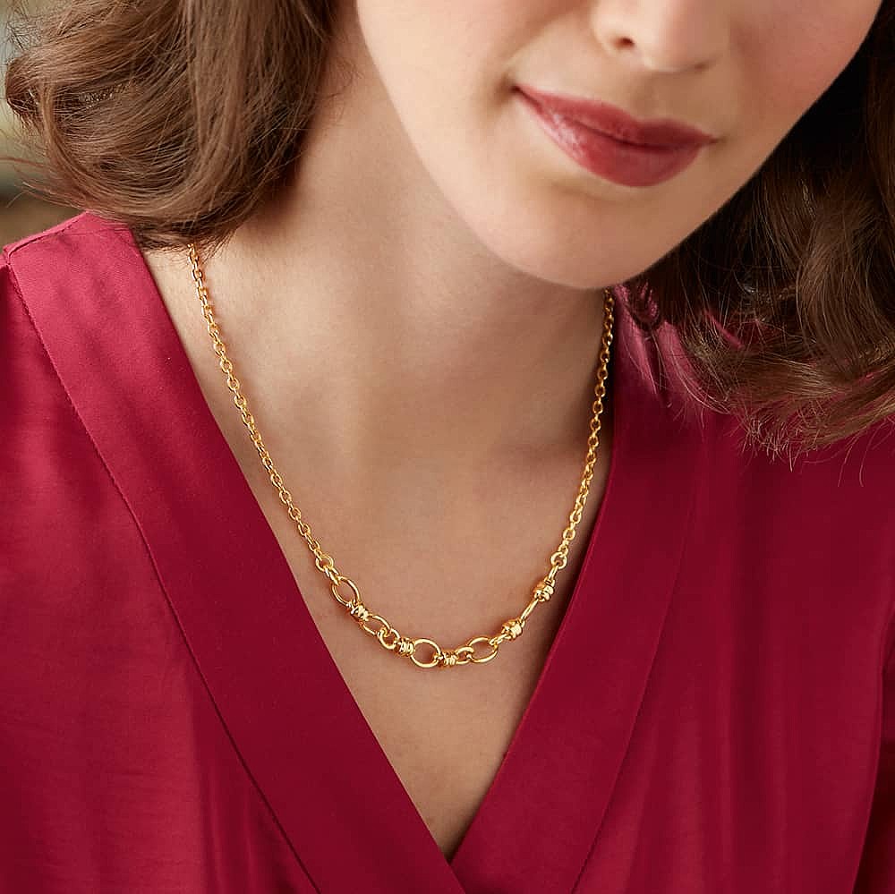 Echoed Ellipses Gold-plated Necklace