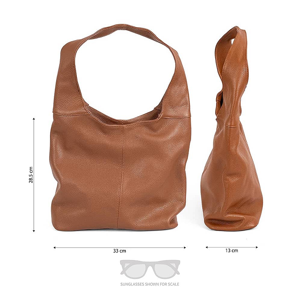 Timelessly Tan Leather Slouch Bag