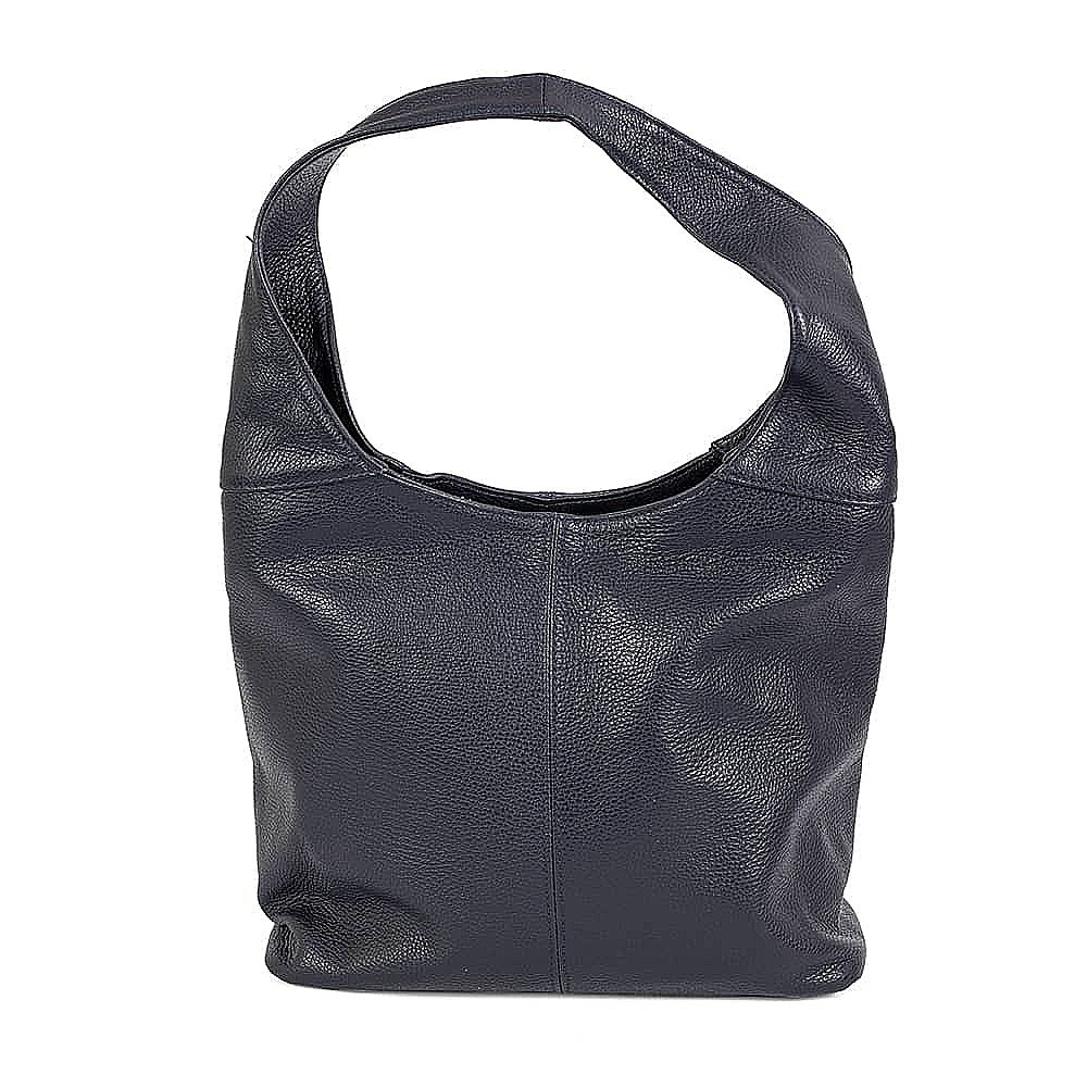 Timelessly True Navy Leather Slouch Bag