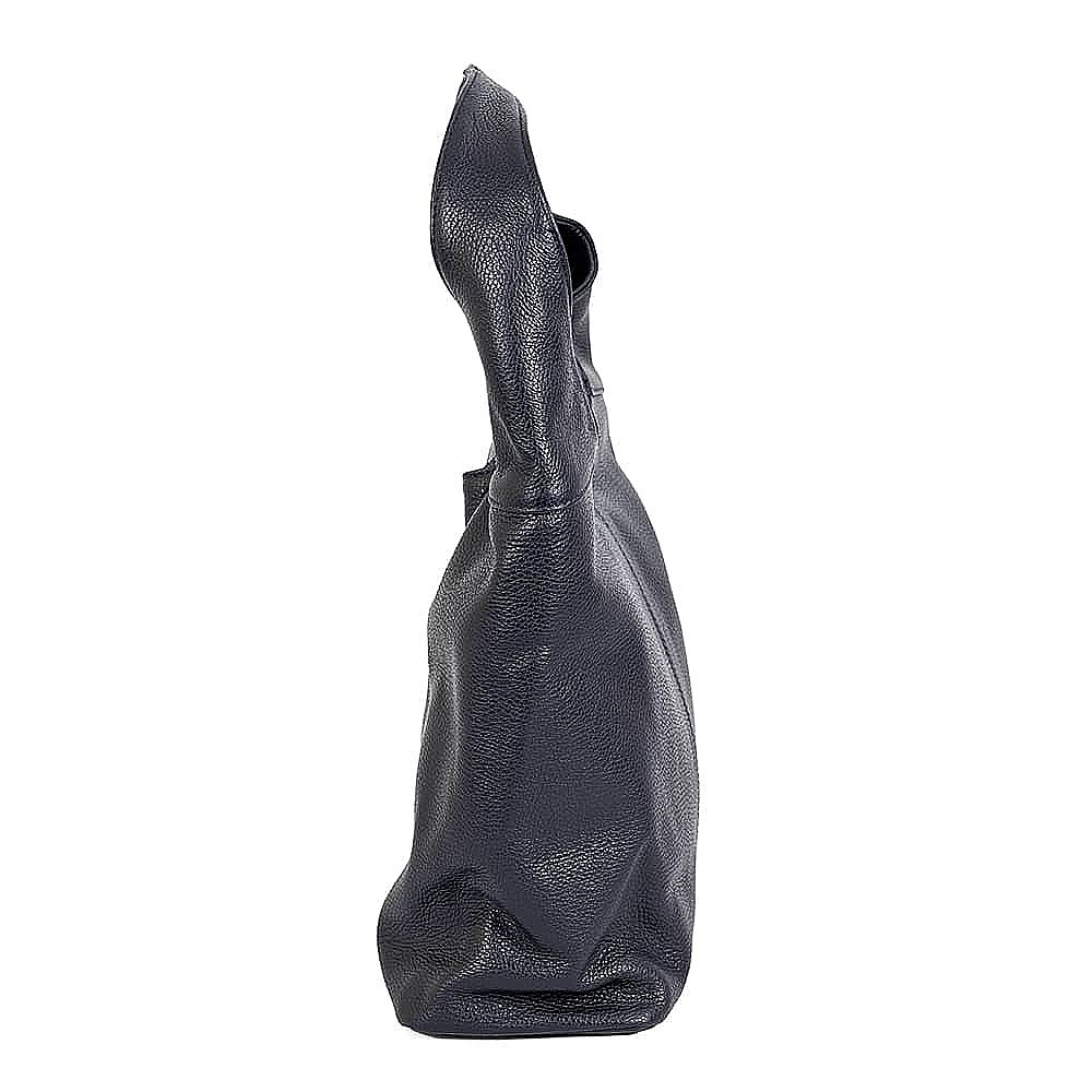 Timelessly True Navy Leather Slouch Bag