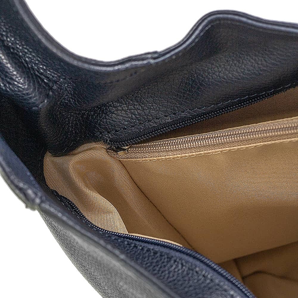 Timelessly True Navy Leather Slouch Bag