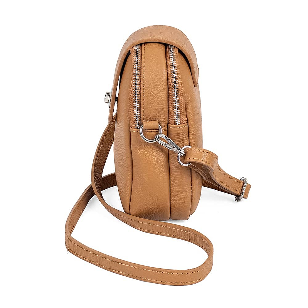 Life's a Journey Tan Cross-Body Bag
