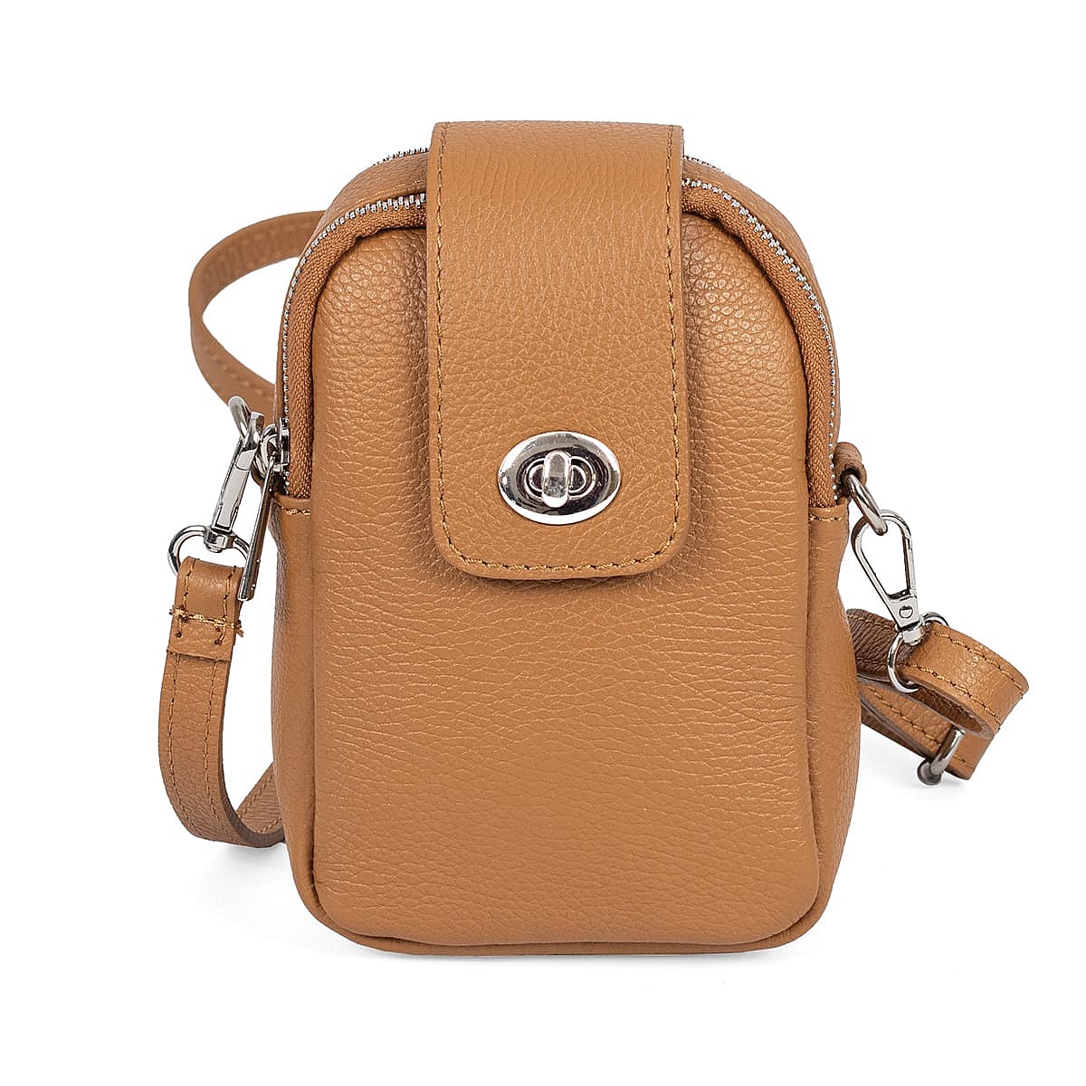 Life's a Journey Tan Cross-Body Bag
