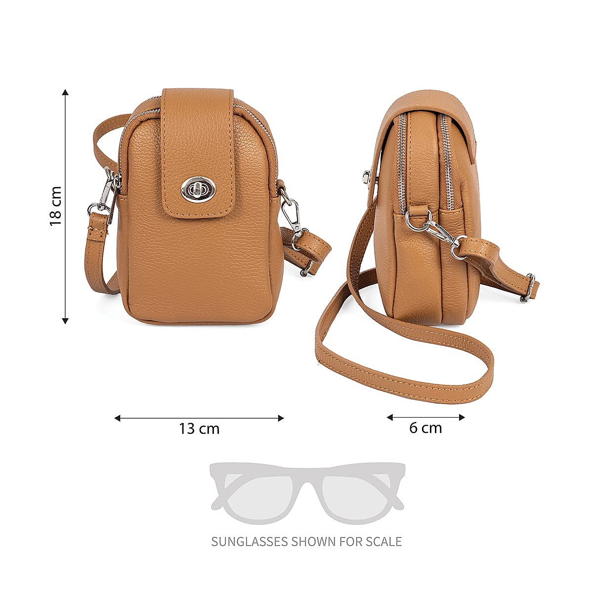 Life's a Journey Tan Cross-Body Bag