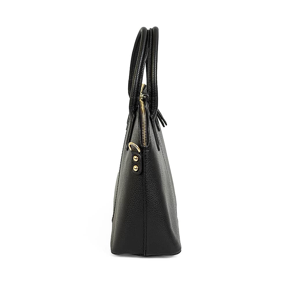 She's a Lady Black Leather Bag