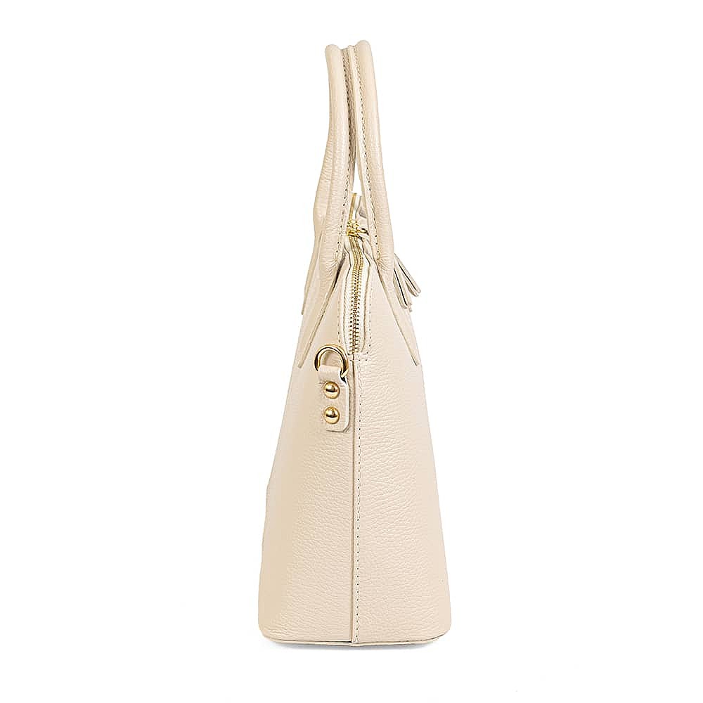 She's a Lady Cream Leather Bag