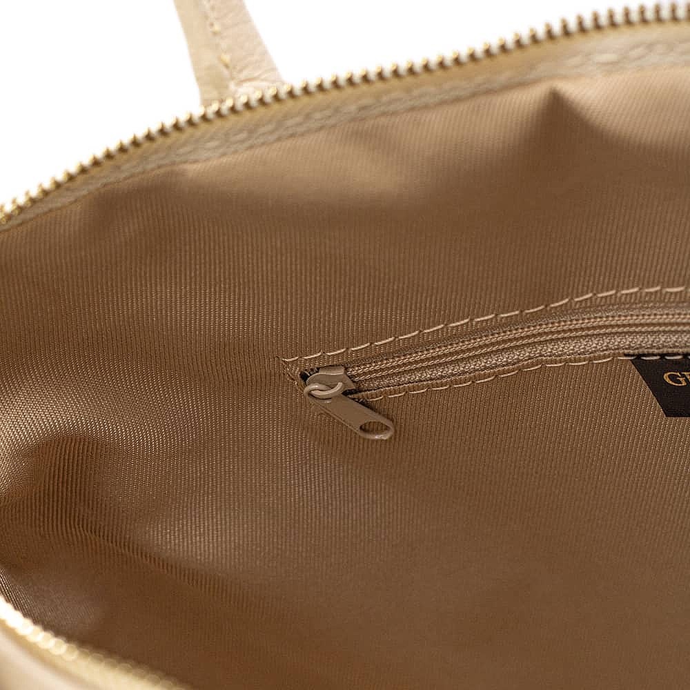 She's a Lady Cream Leather Bag