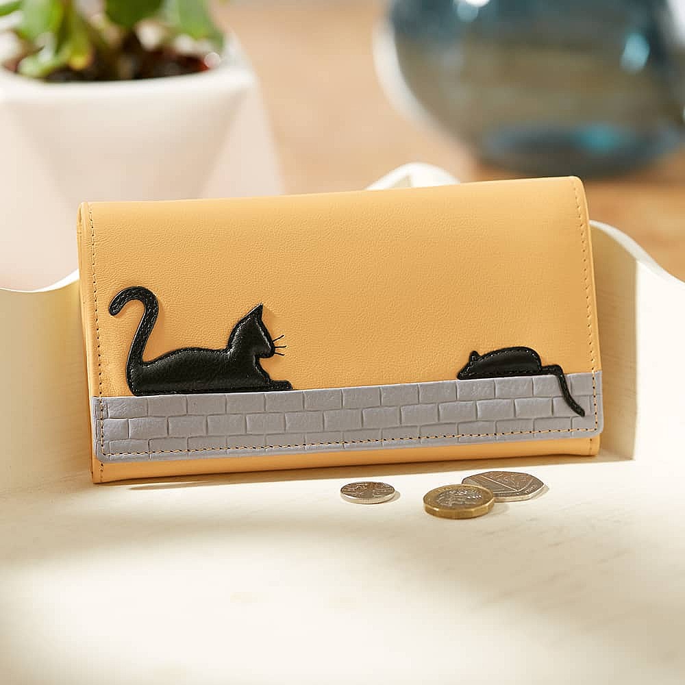 Cat at Play Leather Purse