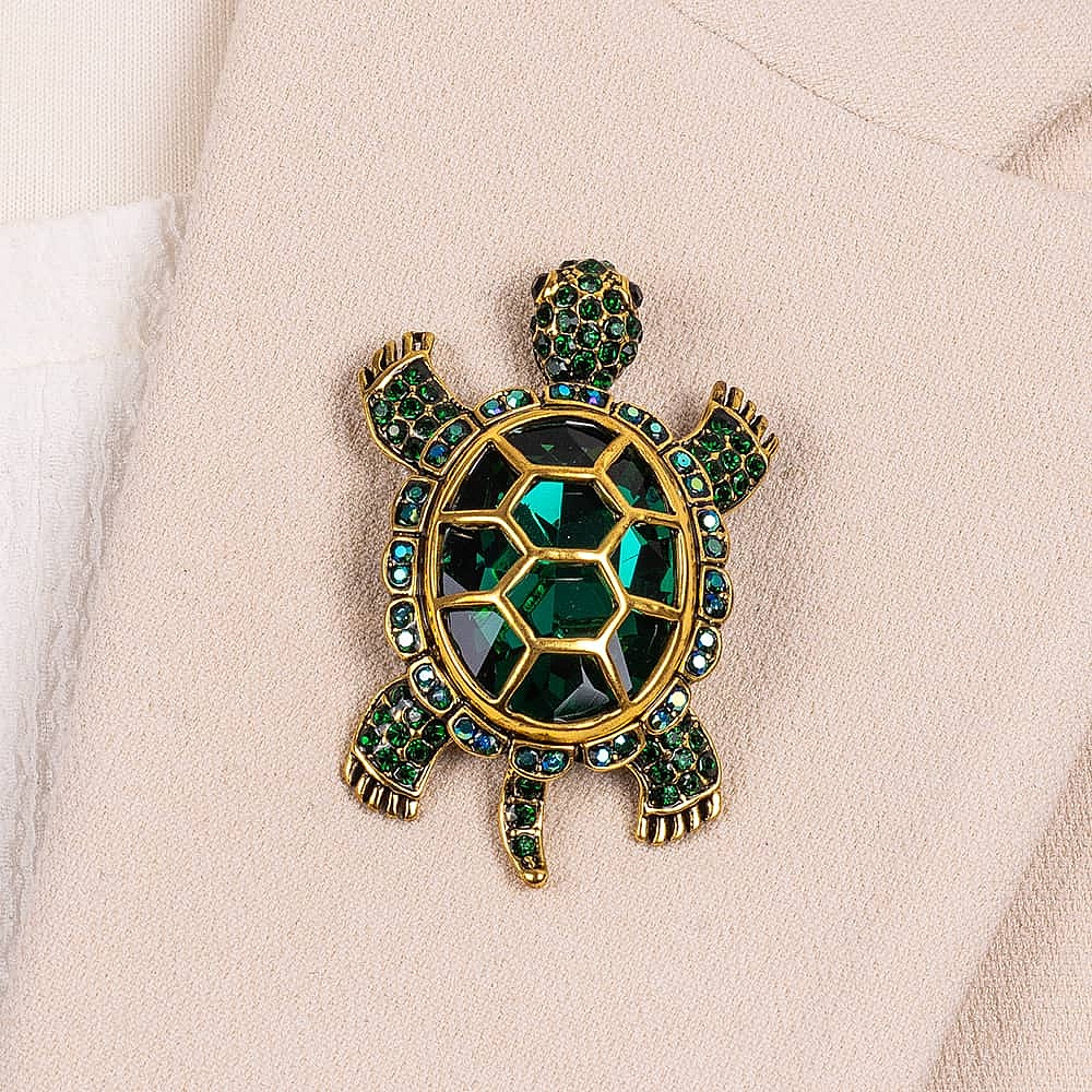 Go with the Flow Turtle Brooch