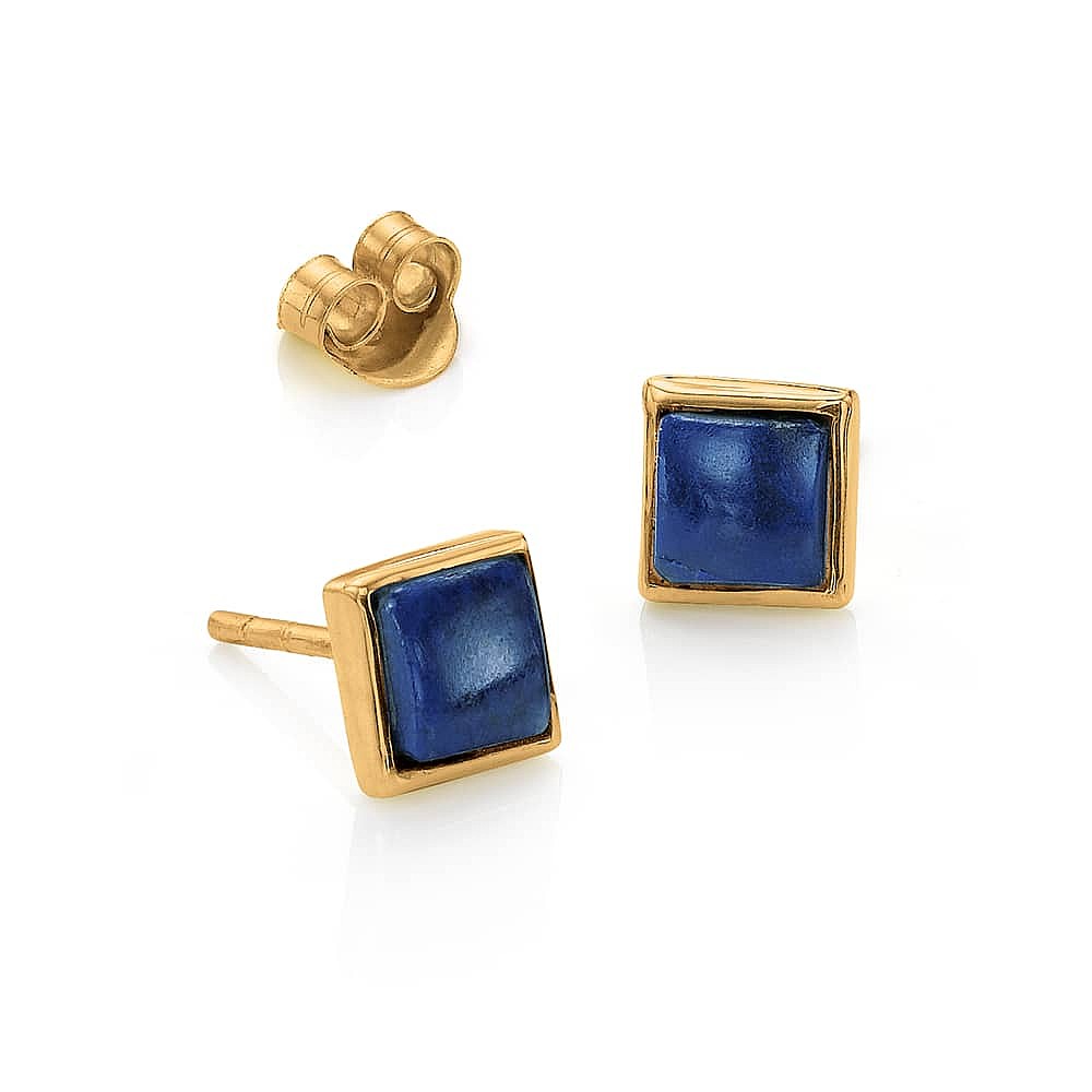 Simply Square Lapis Stud Earrings