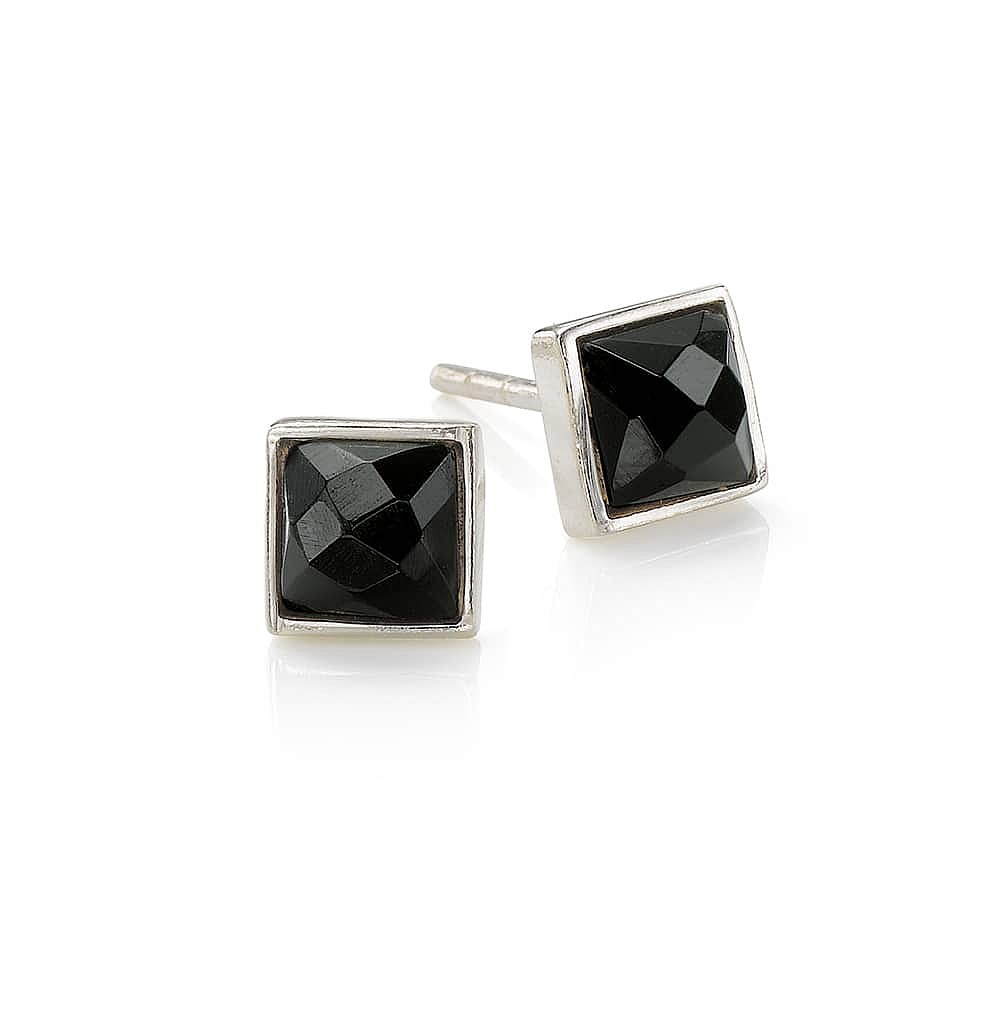 Simply Square Black Onyx Stud Earrings