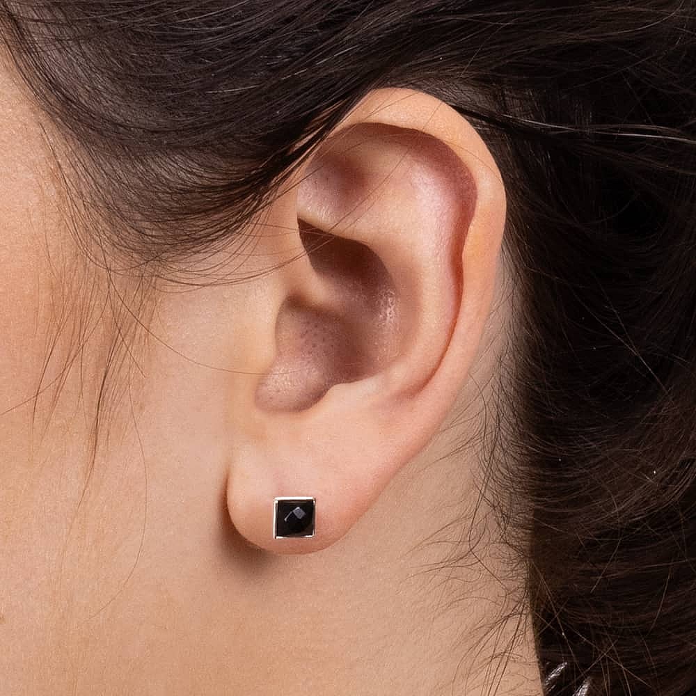Square onyx earrings deals