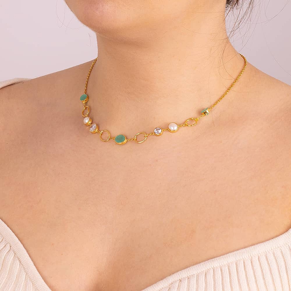Mint Melody Gemstone Necklace