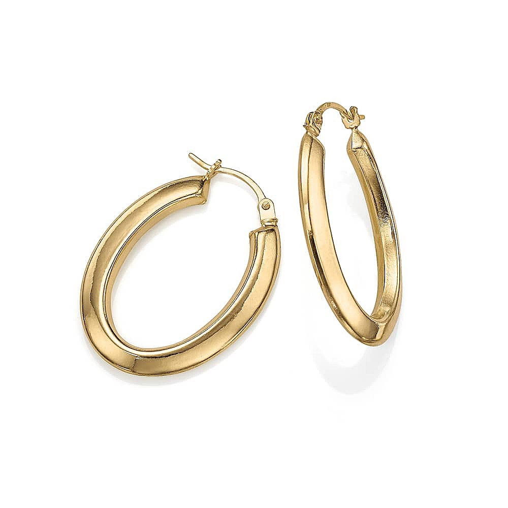 Elevated Ellipses Gold Hoop Earrings