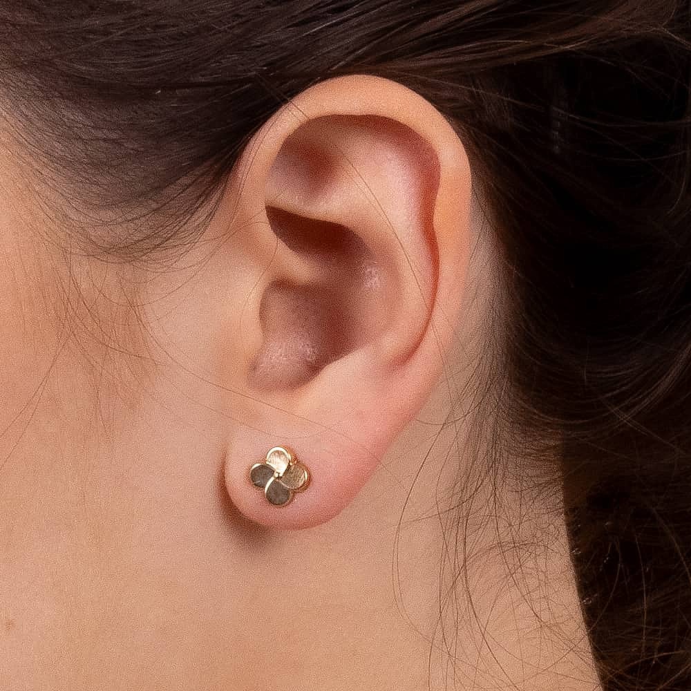 Fortune in Flower Gold Stud Earrings