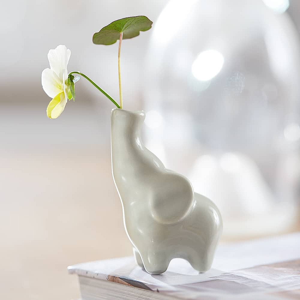 Welcome Wisdom Elephant Bud Vase