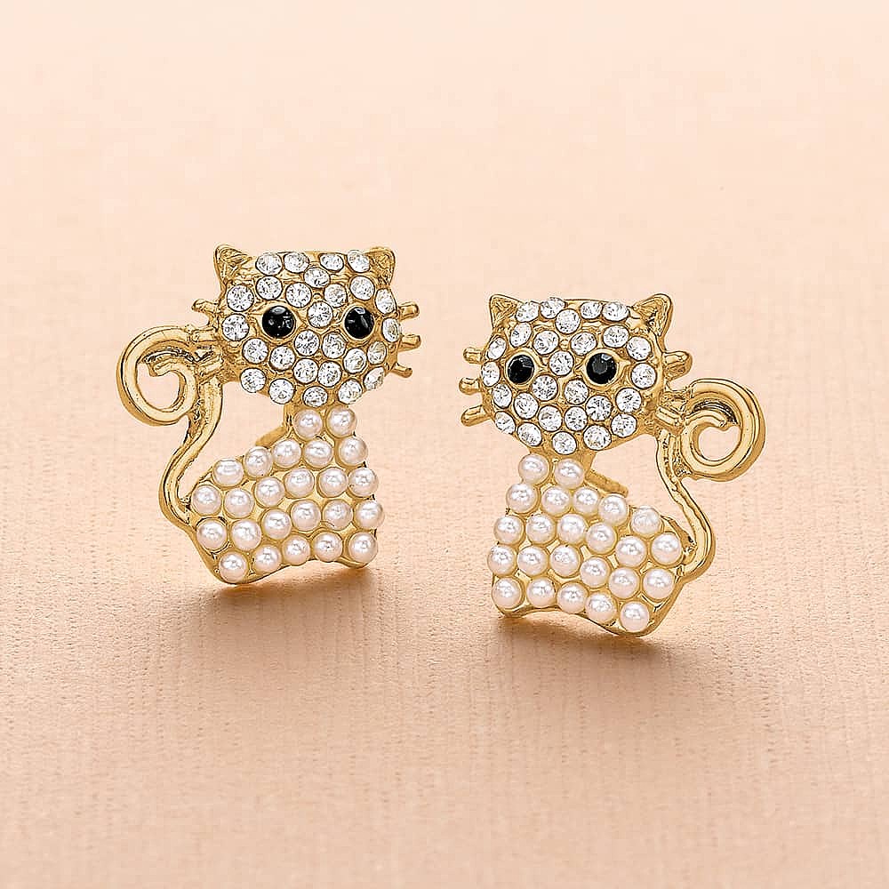 Just Pur-fect Cat Stud Earrings