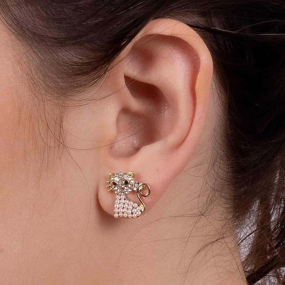 Just Pur-fect Cat Stud Earrings