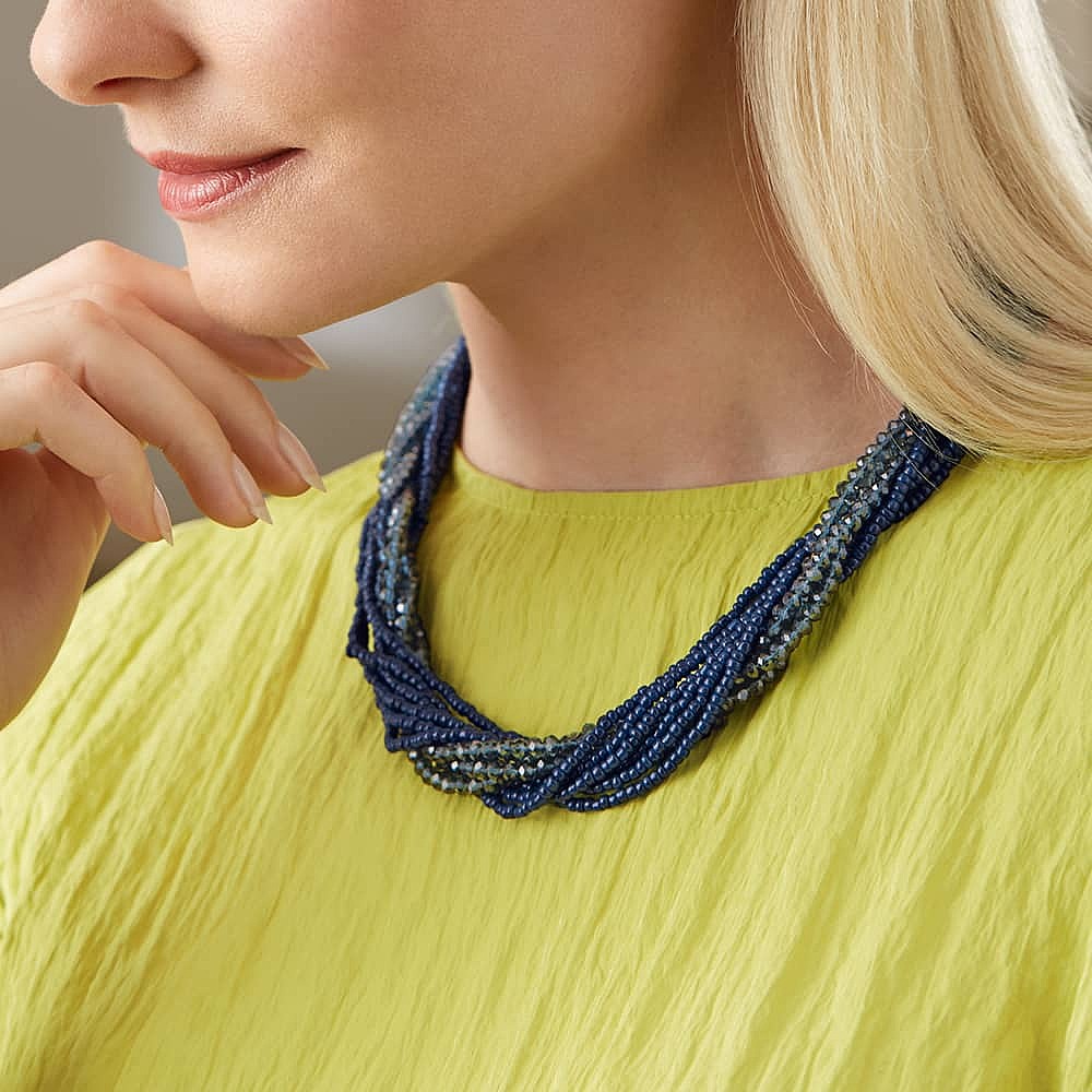 Navy by Night Crystal Necklace