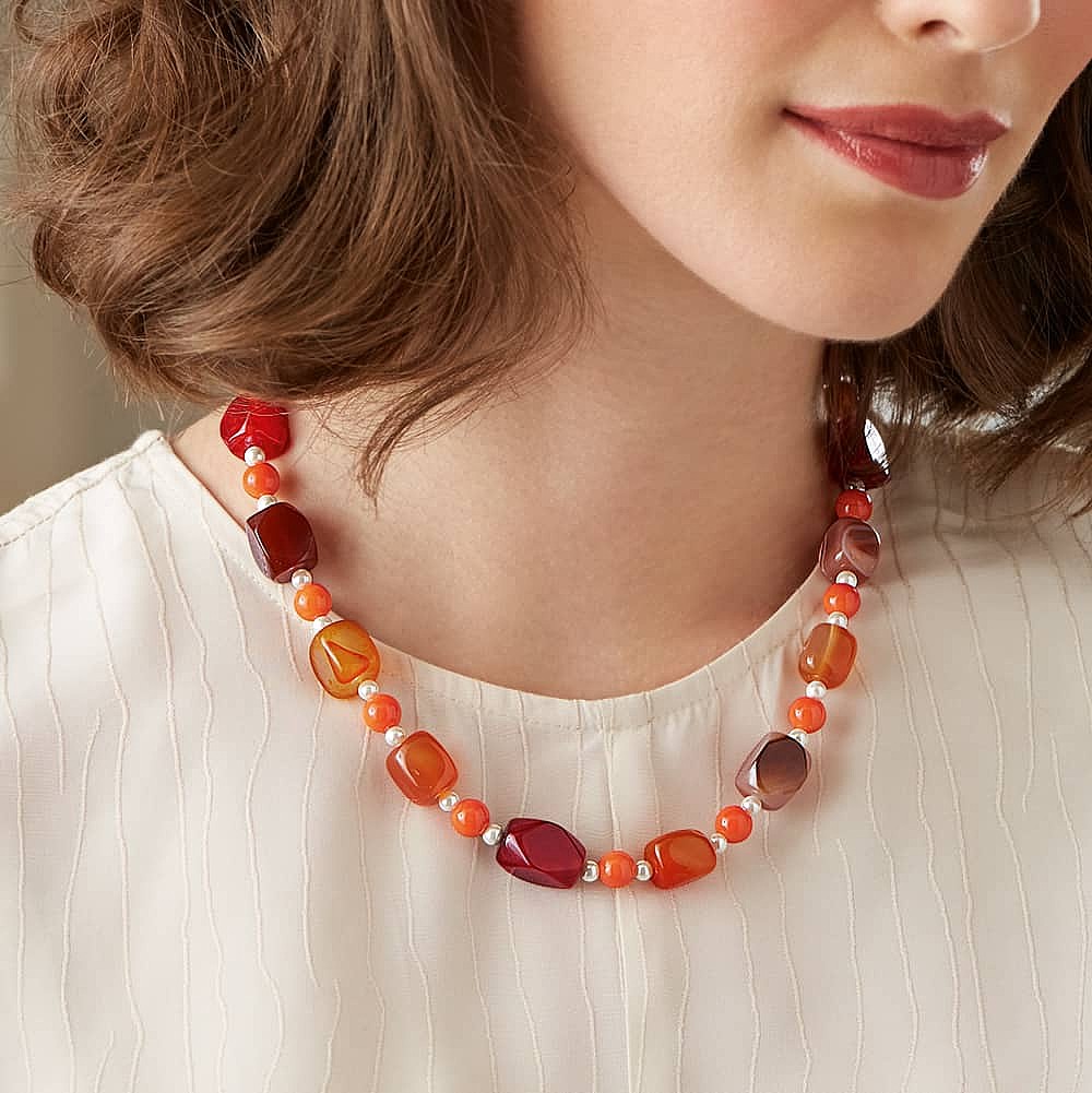 Orange Ideals Agate Necklace