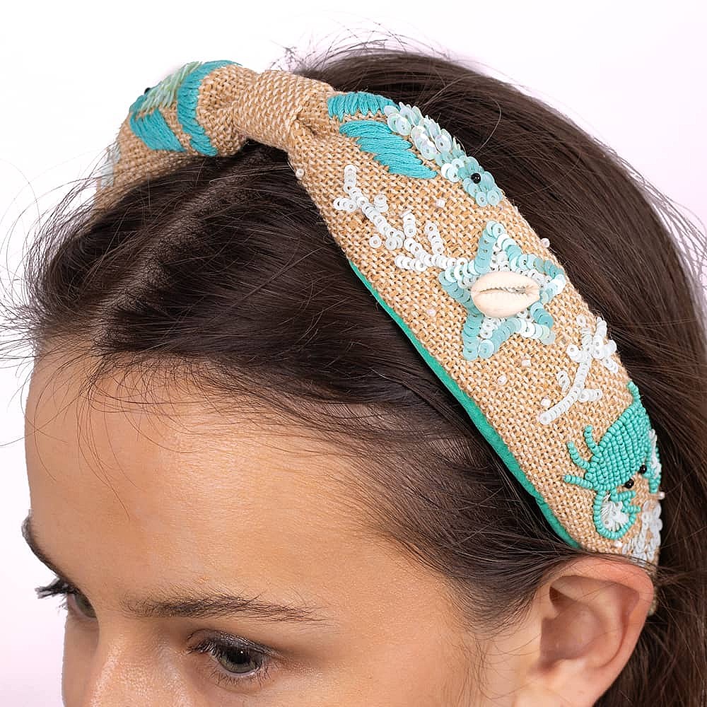 Tidal Turquoise Beaded Headband