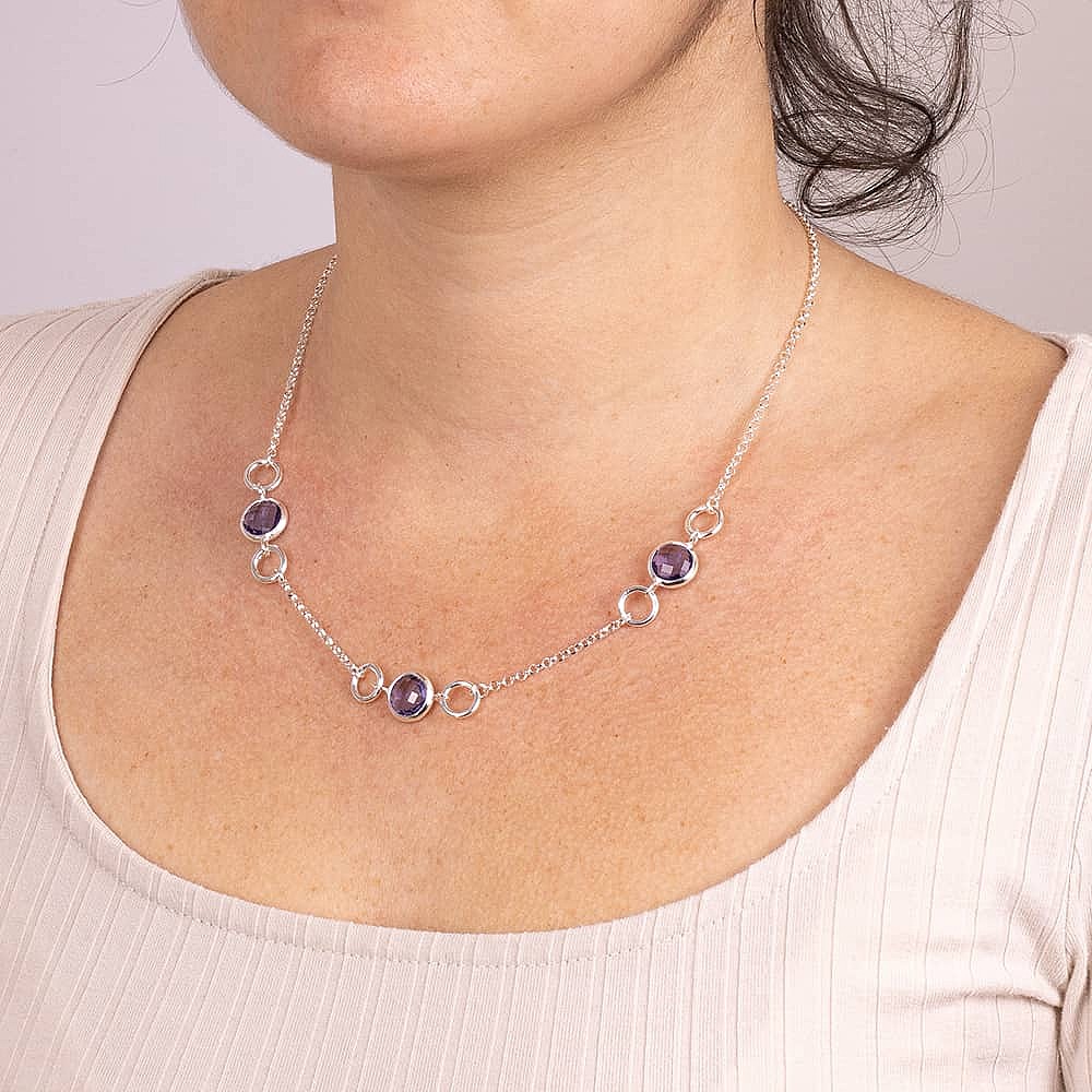 Violet Vision Silver Necklace
