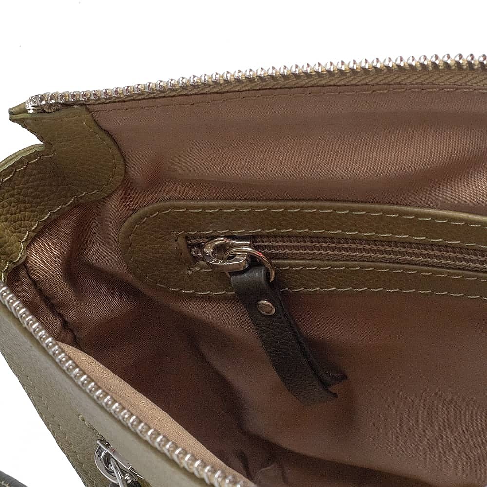 Olive Overture Leather Cross-Body Bag