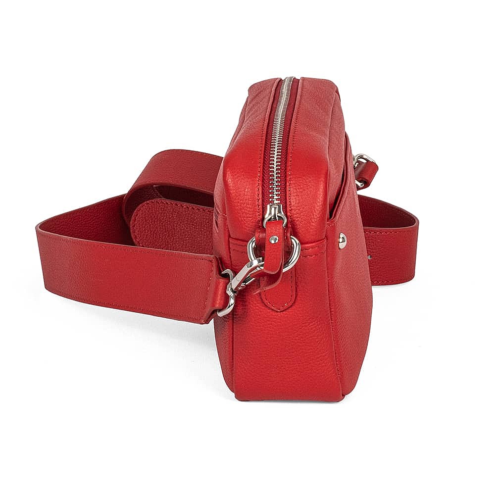 Red Go Lightly Leather Cross-Body Bag