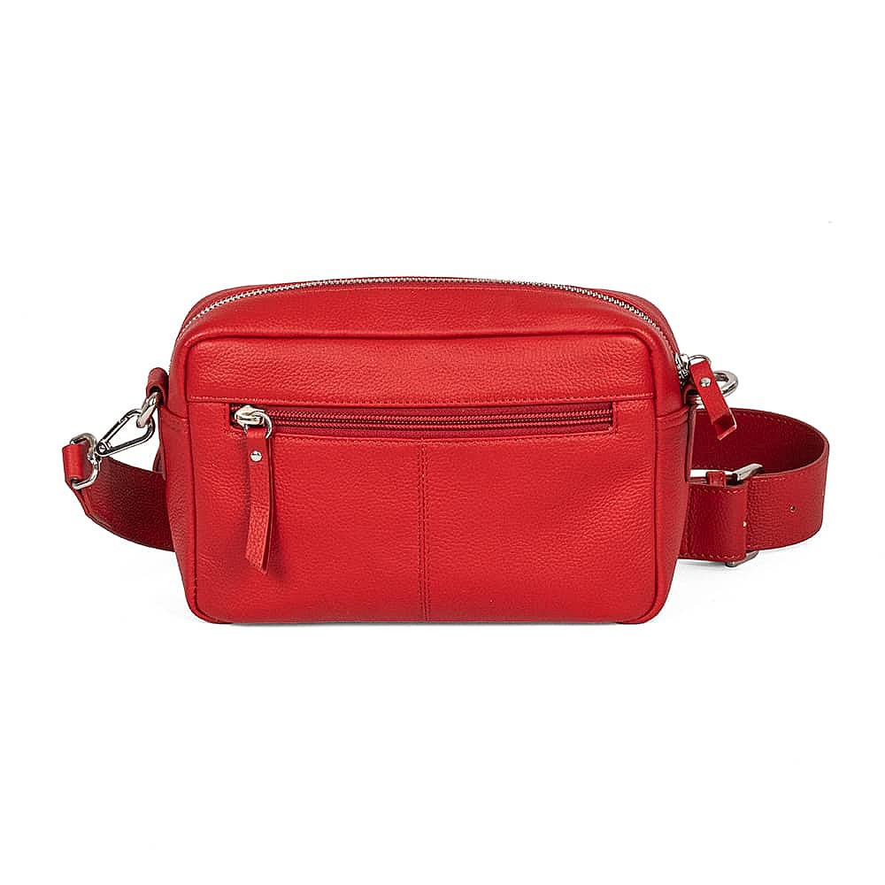 Red Go Lightly Leather Cross-Body Bag