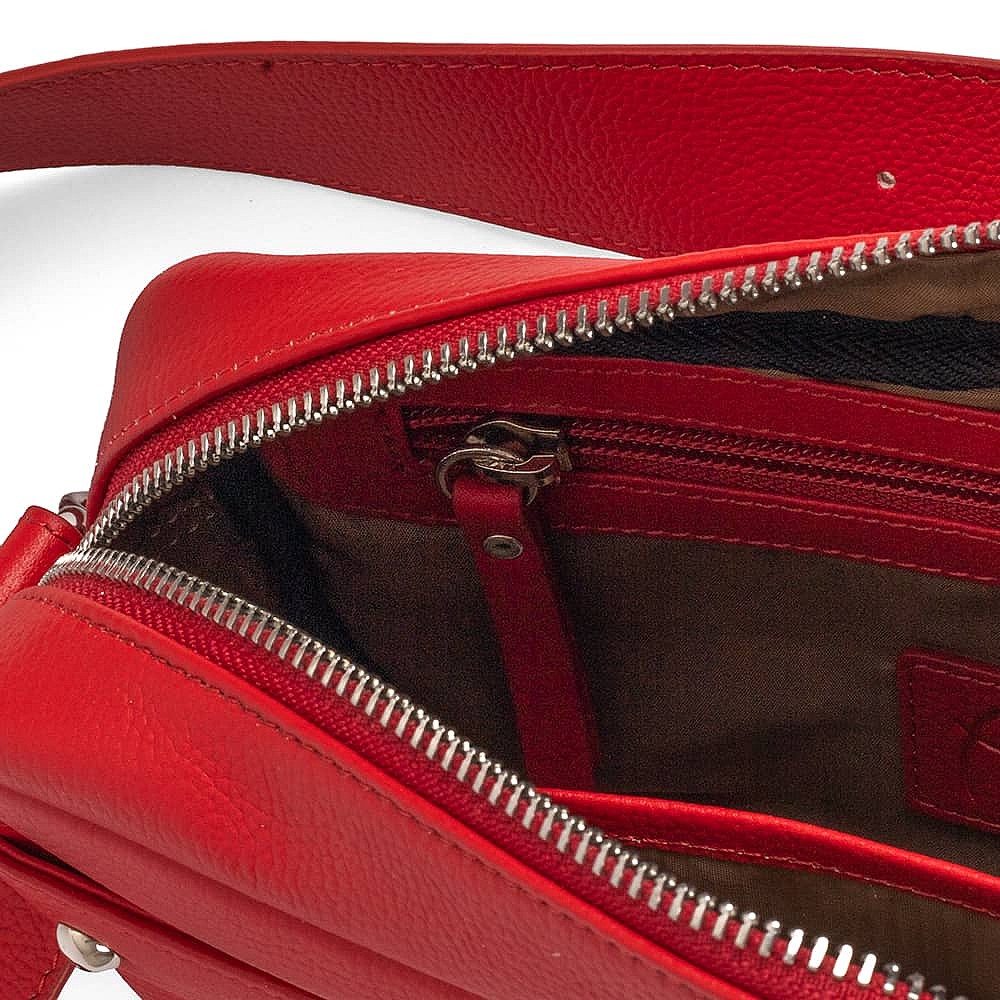 Red Go Lightly Leather Cross-Body Bag