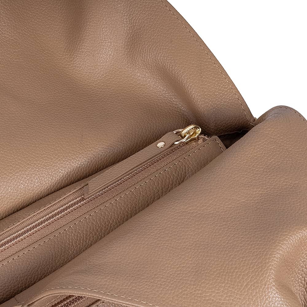Praline Tulip Leather Shoulder Bag