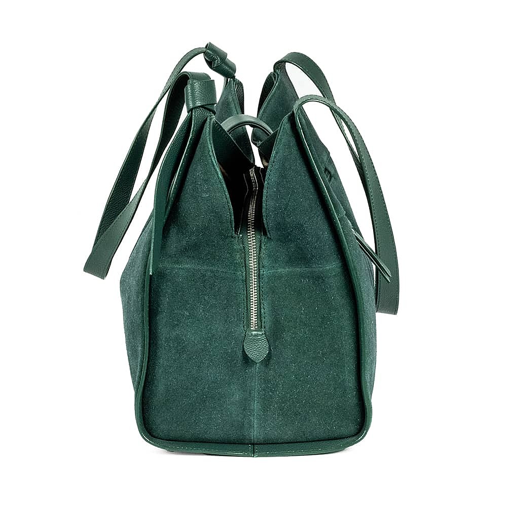 Give In To Green Suede Shoulder Bag