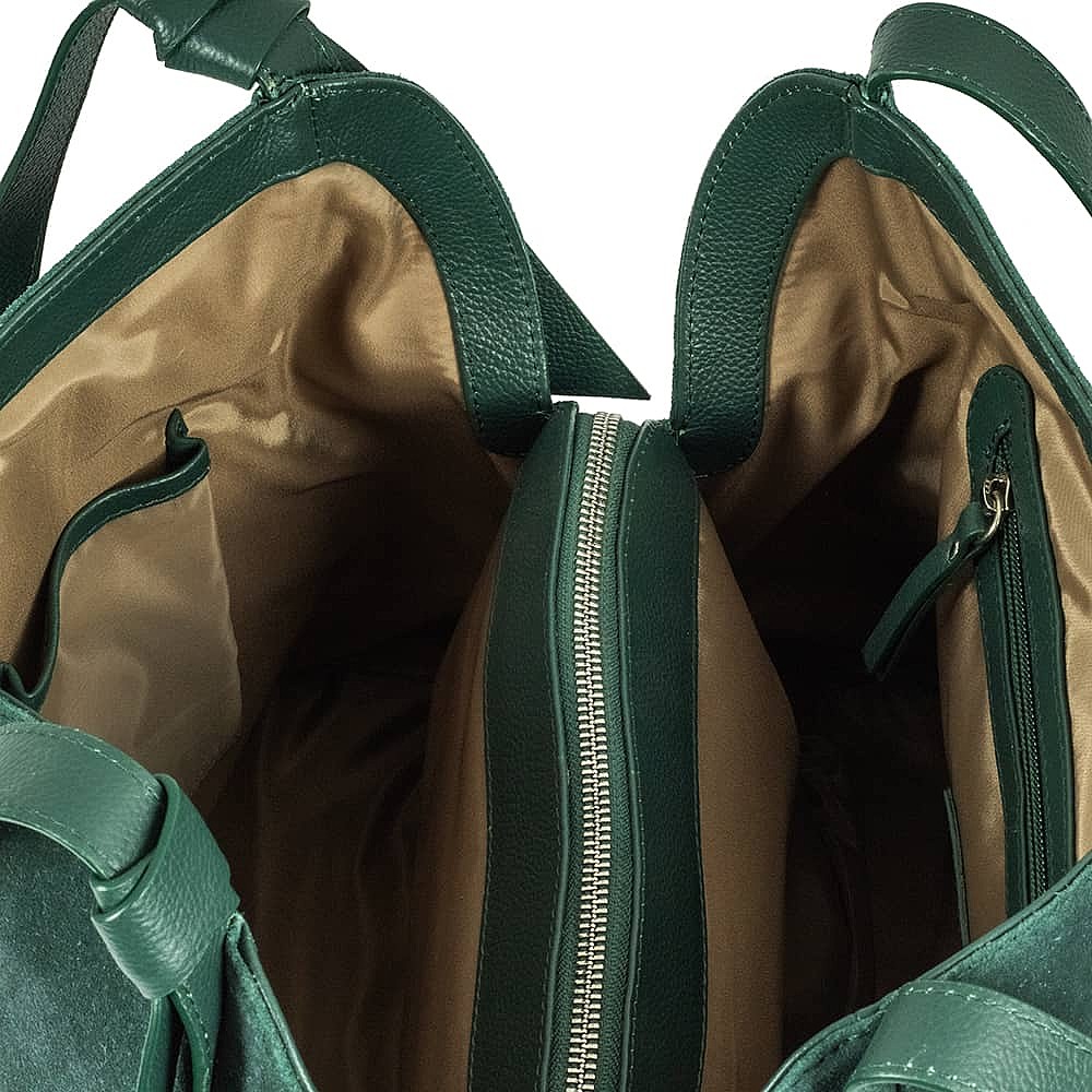 Give In To Green Suede Shoulder Bag